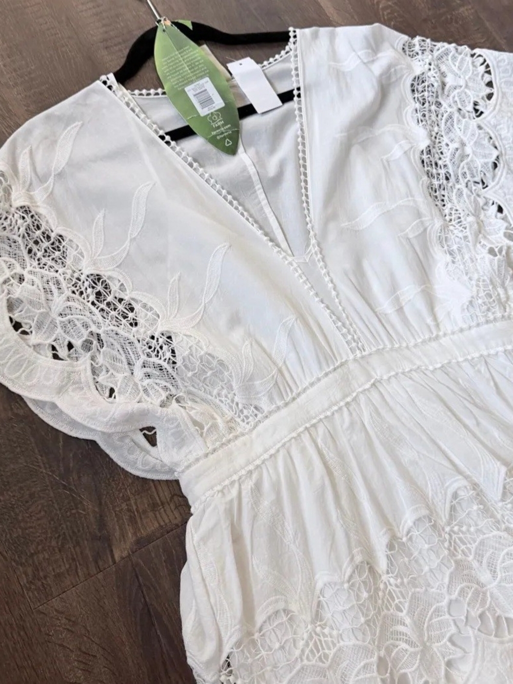 FARM Rio Cream Tiered Lace Midi Dress - Picture 4 of 6
